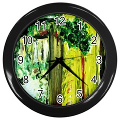 Old Tree And House With An Arch 8 Wall Clocks (black) by bestdesignintheworld