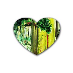 Old Tree And House With An Arch 8 Heart Coaster (4 Pack)  by bestdesignintheworld