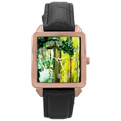 Old Tree And House With An Arch 8 Rose Gold Leather Watch  by bestdesignintheworld