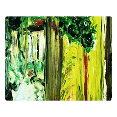 Old Tree And House With An Arch 8 Double Sided Flano Blanket (large)  by bestdesignintheworld