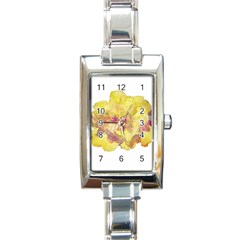 Yellow Rose Rectangle Italian Charm Watch