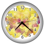 Yellow Rose Wall Clocks (Silver)  Front