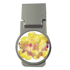 Yellow Rose Money Clips (round)  by aumaraspiritart