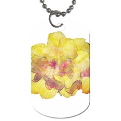 Yellow Rose Dog Tag (one Side) by aumaraspiritart