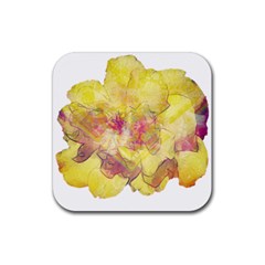 Yellow Rose Rubber Coaster (square) 