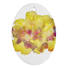 Yellow Rose Oval Ornament (two Sides)