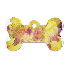 Yellow Rose Dog Tag Bone (two Sides)