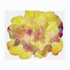 Yellow Rose Small Glasses Cloth (2-side) by aumaraspiritart