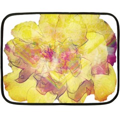 Yellow Rose Fleece Blanket (mini) by aumaraspiritart