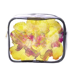 Yellow Rose Mini Toiletries Bags by aumaraspiritart