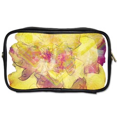 Yellow Rose Toiletries Bags by aumaraspiritart