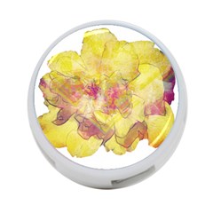 Yellow Rose 4-port Usb Hub (one Side)