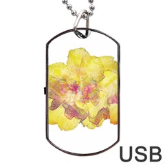 Yellow Rose Dog Tag Usb Flash (one Side)