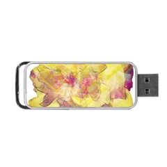 Yellow Rose Portable Usb Flash (one Side) by aumaraspiritart