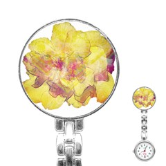 Yellow Rose Stainless Steel Nurses Watch by aumaraspiritart