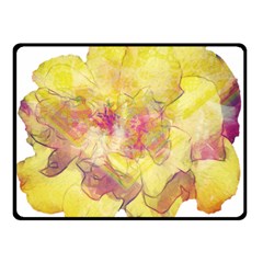 Yellow Rose Double Sided Fleece Blanket (small)  by aumaraspiritart