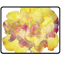 Yellow Rose Double Sided Fleece Blanket (medium)  by aumaraspiritart