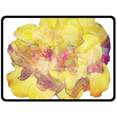 Yellow Rose Double Sided Fleece Blanket (large)  by aumaraspiritart