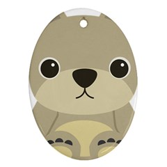 Animal Bear Cartoon Children Kids Oval Ornament (two Sides)