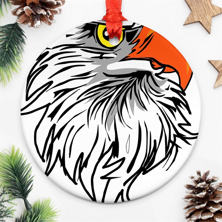 Animal Bird Cartoon Comic Eagle Ornament (Round)