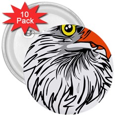 Animal Bird Cartoon Comic Eagle 3  Buttons (10 pack) 