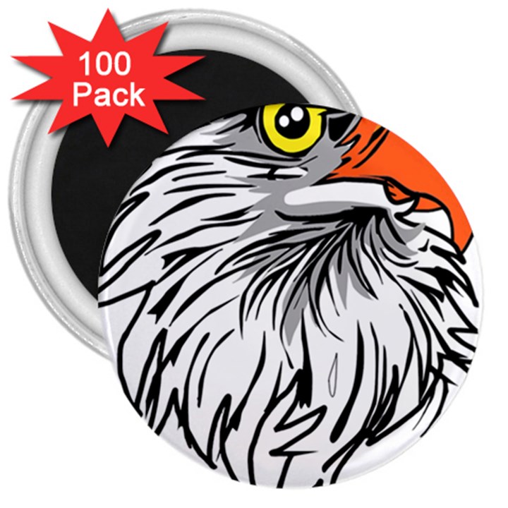 Animal Bird Cartoon Comic Eagle 3  Magnets (100 pack)