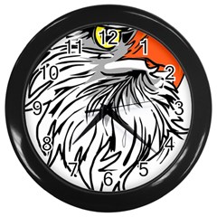 Animal Bird Cartoon Comic Eagle Wall Clocks (Black)