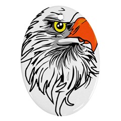 Animal Bird Cartoon Comic Eagle Oval Ornament (Two Sides)