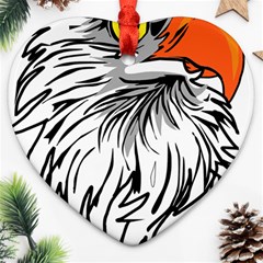 Animal Bird Cartoon Comic Eagle Heart Ornament (Two Sides)