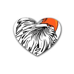 Animal Bird Cartoon Comic Eagle Rubber Coaster (Heart) 