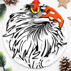 Animal Bird Cartoon Comic Eagle Round Filigree Ornament (Two Sides)