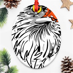 Animal Bird Cartoon Comic Eagle Ornament (Oval Filigree)