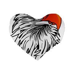 Animal Bird Cartoon Comic Eagle Standard 16  Premium Flano Heart Shape Cushions