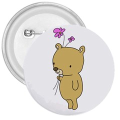 Cute Bear Cartoon 3  Buttons by Simbadda