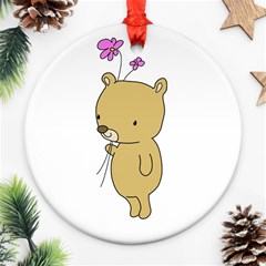 Cute Bear Cartoon Ornament (round) by Simbadda