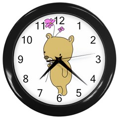 Cute Bear Cartoon Wall Clocks (black) by Simbadda