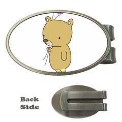 Cute Bear Cartoon Money Clips (oval)  by Simbadda