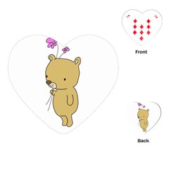 Cute Bear Cartoon Playing Cards (heart) 