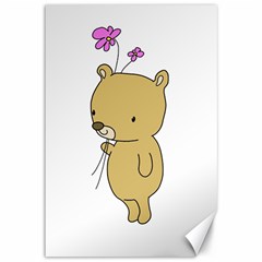 Cute Bear Cartoon Canvas 12  X 18   by Simbadda