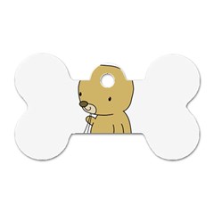 Cute Bear Cartoon Dog Tag Bone (one Side) by Simbadda