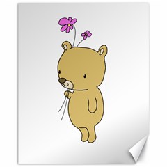 Cute Bear Cartoon Canvas 11  X 14   by Simbadda