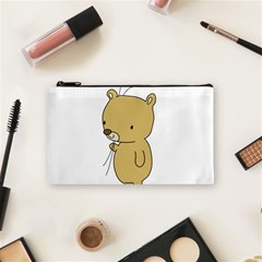 Cute Bear Cartoon Cosmetic Bag (small)  by Simbadda