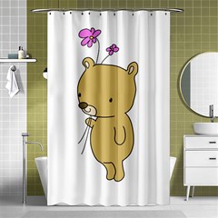 Cute Bear Cartoon Shower Curtain 48  X 72  (small)  by Simbadda