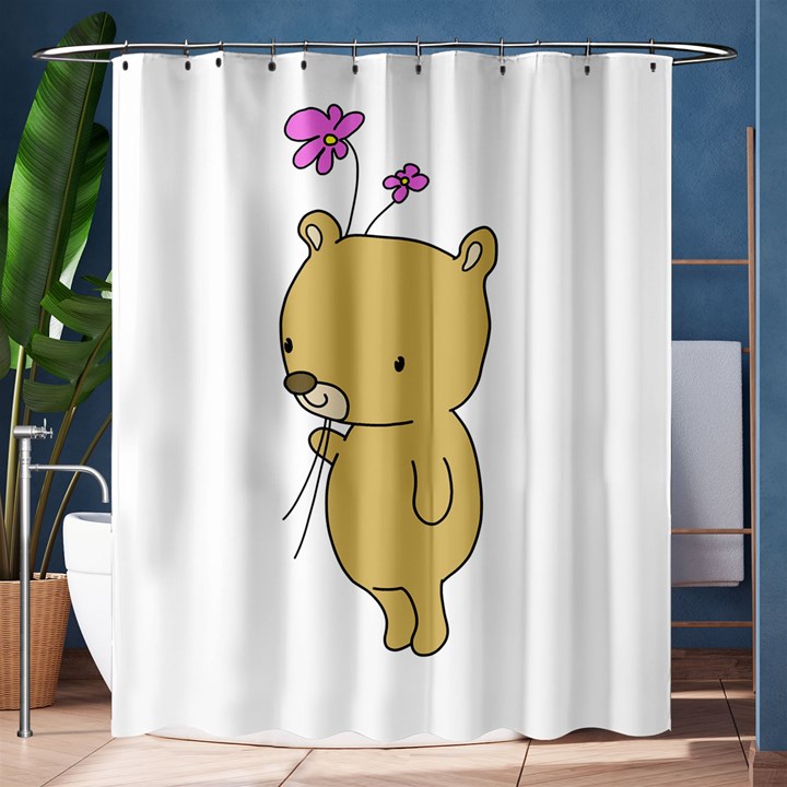 Cute Bear Cartoon Shower Curtain 60  x 72  (Medium) 