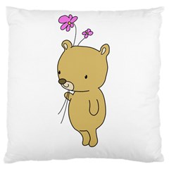 Cute Bear Cartoon Large Cushion Case (one Side) by Simbadda