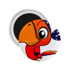 Bird Cartoon Character Parrot 2 25  Magnets by Simbadda