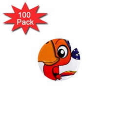 Bird Cartoon Character Parrot 1  Mini Magnets (100 Pack)  by Simbadda