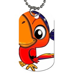 Bird Cartoon Character Parrot Dog Tag (one Side) by Simbadda