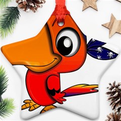 Bird Cartoon Character Parrot Star Ornament (two Sides) by Simbadda