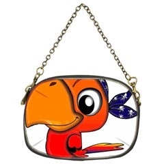 Bird Cartoon Character Parrot Chain Purses (two Sides)  by Simbadda